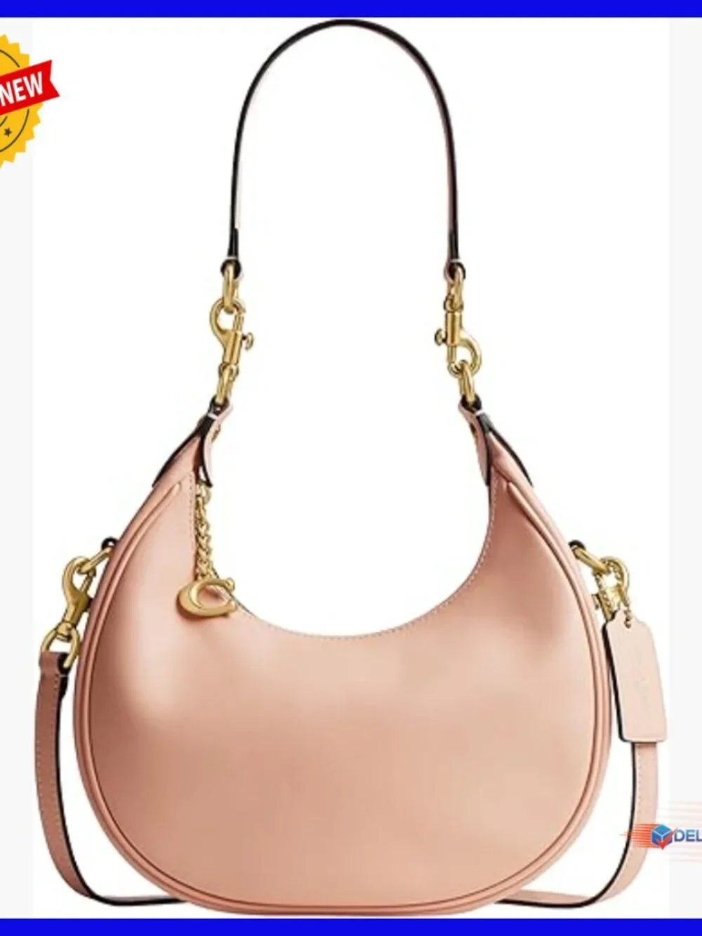 Leather Hobo Shoulder Bag with Detachable Crossbody Strap